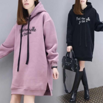 겨울롱기모후드티셔츠 루즈핏빅사이즈겨울긴팔