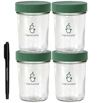 유리 이유식 용기 4팩 각 8oz
