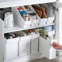 생활탐구 주방 정리 깊은 수납바구니 싱크대 슬라이딩 바스켓 펜트리 다용도 리빙박스 바퀴달린 수납함, 1개