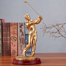 골프 스윙 미니어처 인형 골드 인테리어 소품 비즈니스 개업 선물, 남자 골드 A