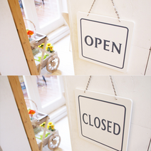 오픈 오픈안내판 클로즈 영업중간판 도어사인 표지판 안내판 팻말, 선택03.6702_우드(소)