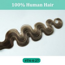 다크 브라운 웨이브 클립 인 헤어 익스텐션 10 개 160g 트리플 웨프트 바디 웨이브 레미 클립 실제 인모 익스텐션 풀 헤드 클립, T4-4-27, 16 inches_10Pcs 160G