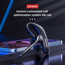 Lenovo BH2 무선 헤드폰 비즈니스 헤드셋 스포츠 핸즈프리 마이크 충전식 대기 자동차 운전 블루투스 이어폰 차량용 충전식, Black