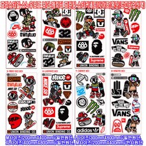 스노우보드 보더 캐릭터 프린팅 스티커세트(L일반M반, XL사이즈(400mmX800mm)／일반원단, 3-캐피타 데크 보더