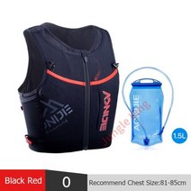 마라톤휴대폰조끼 마라톤조끼 핸드폰허리밴드 AONIJIE C9106 최신 10L 빠른 건조 스포츠 배낭 수화 팩 조끼 가방 지퍼 하이킹 러닝 마라톤 경주 6 크기, 사이즈0  1.5L Bladder