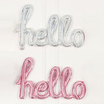 은박풍선 hello 베이비샤워 만삭사진, 은박풍선(hello연결)홀로그램실버