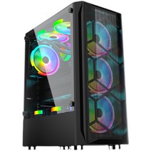 PC 케이스 컴퓨터 본체 조립 아이스박싱 2기 탁상기 ATX 보드 사이드 게임 d, 01.블랙, 01.공식 표준 분배