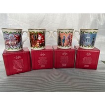 Lenox(레녹스) 산타의 휴일 여행 빈티지 4가지 크리스마스 머그/골드 트림/박스