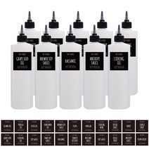 저스트인테리어 소스통 + 스티커 22종 세트, 10개, 250ml