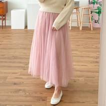 154cm 청순 발레리나 플리츠 쉬폰 샤스커트