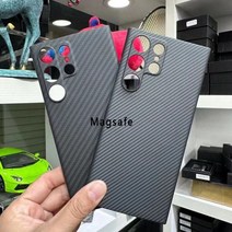 S23 울트라 플러스용 맥세이프 매트 블랙 카본 파이버 폰 케이스 울트라씬 파이버 메탈 카메라 보호커버