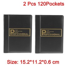 동전수집 케이스 기념주화 앨범 코인 캡슐 12 pcs 120 포켓 컬렉션 책 보관 홀더 pvc 컬렉션 책 선물, 2 개 블랙