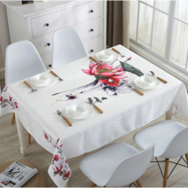 앤티스 고품격 식탁 테이블보, 연꽃 레드, 130 x 180 cm