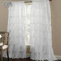 화이트 캉캉커튼 북유럽 프릴 가리개 거실 창 로맨틱 침실