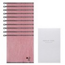송월타월 스누피 블랙라인 고리 핸드타월 + 케이스 10p, 분홍, 1세트