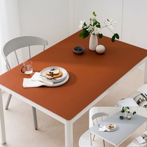 (14colors 11size) 롤로아 100% 방수 가죽 식탁보 테이블보, 120x80cm, 양면-16 (Winebrown+Gray)