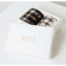 닥스 블랙 체크 면혼방 중목양말2종세트