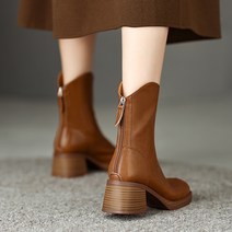 Z3JC 여성 통굽 스판 5cm 앵클부츠