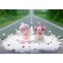 귀여운 인형 캐릭터 세트 실내장식품 자동차용품 인테리어용품, A천사+향수병+깃털매트