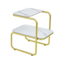 선반 블랙 침대옆 쇼파 북유럽 사이드테이블 철제, 이중 골드 프레임에 설산 백암판 스타일