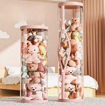 투명 인형 정리함 정리 리빙 원통 수납함 디스플레이, 26cm-150cmx야간조명x지퍼인형65개