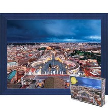 퍼즐피플 1000피스 미니조각 직소퍼즐, 성 베드로 광장(미니) 1000P 액자포함(블루), 1000p, 퍼즐유액 포함