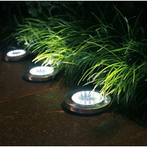 LED 태양광 정원등 태양열 조명 가로등 야외 잔디등 지중등 백색 황색, 8LED - 황색