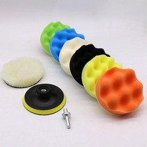차량용 세차 컴파운드 광택 전동드릴 패드 5인치 9종, 광택패드9종-5인치