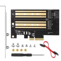 ZEXMTE NVMe SATA SSD용 듀얼 M.2 PCIe 어댑터 카드 2280 2260 2242 2230 3.0 x16 x8 x4 지원 Windows 7 8.1 10 및 Mac, NVMe PCIe Adapter+ SATA NGFF A