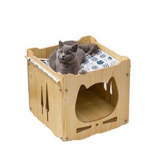 원목 숨숨집 길고양이 집 길냥이 겨울 나무 다층 고양이 둥지 강아지 텐트 분리형 애완 동물 해먹 고양이 빌라 개 캐비닛 고양이 수면 침대 애완 동물 용품, l, a