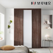 보루네오 10cm 몽크 여닫이 작은방 붙박이장 5자 6자 7자, 오크월넛10cm