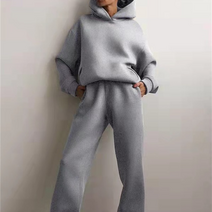 여자 tracksuit 정장 가을 패션 따뜻한 까마귀 스웨터 두 조각 대형 솔리드 캐주얼 hoody pullovers 긴 바지 세트