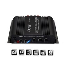 LP-168S 디지털 스테레오 파워 앰프 오디오 2.1 채널 2x40W 68W RMS 출력 슈퍼베이스 하이파이 USB 자동차, [02] Without Adapter