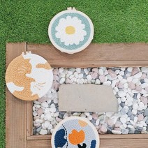 태광조명 DIY 펀치 니들 자수 동물 원형, 생각하는 여우