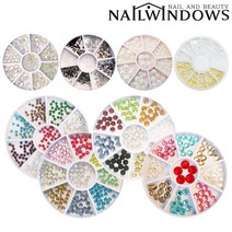 네일윈도우 글라스스톤 진주 크리스탈AB 메탈참 리볼리큐빅 네일스톤세트, 1개, 08.크리스탈AB 스톤세트