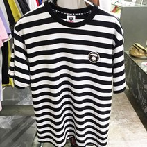 [이라운드몰]AAPE 스트라이프 보더 SS 남성 티셔츠 블랙 ATEM0288AC