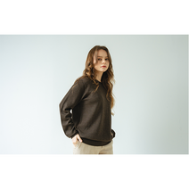 정전기 냄새 밸 걱정 없는 신소재 스파크론 메리노울 니트 여성용 다크브라운