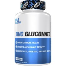 EVLUTIONNUTRITION 아연 글루콘산염 타블렛, 1개, 60개입