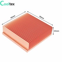 화장실 욕실 라디에이터 순수 구리 히트 싱크 50x50x15mm 스카이 빙 핀 방열판 라디에이터 전자 RAM 칩 LE, 한개옵션0
