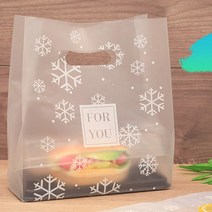 43.크리스마스 베이커리 눈꽃 손잡이 비닐봉투 50P, 50개입