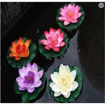 5종 물에 뜨는 연꽃조화/생화같은 연꽃조화/5월 부처님 오신날 연꽃조화 인테리어/연꽃조화 연못인테리어/어항 연꽃조화 인테리어, 2세트(화이트2+핑크2+오렌지2+퍼플2++레드핑크2)