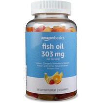 Amazon Basics 오메가3 피쉬오일 303mg 과일맛 90정, 45.0인분 (1팩)