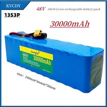 전기 자전거 배터리 신제품 48V 30000mAh 500w 13S3P XT60 18650 리튬 이온 배터리 팩 30Ah 54.6v 전기 자