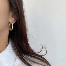 나나퀸 데일리 볼드 볼륨 타원 원터치 링귀걸이
