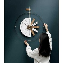 스페인 벽시계 엔틱 무소음 빈티지 소품 미니멀 장식, 블랙 심플 직경 60cm