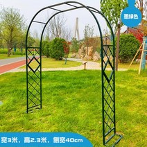 가든아치 포도나무지지대 정원조형물 장미아치 정원 장식 스탠드, 짙은녹색[폭3.0m]