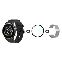 [정식한글판] 샤오미 헬로우솔라 스마트워치 스마트밴드 LS10 RT2, 헬로우솔라 LS10, 본체+보호필름+메탈스트랩(메탈실버)