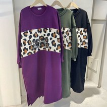 빅사이즈사랑해요 N490L210 기모호피배색롱원피스 MA