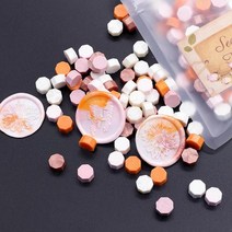 100 개/가방 혼합 래커 인감 왁스 DIY 옥타곤 입자 씰링 스탬프 봉투 편지 결혼식 파티 초대장, 01 mixed color 1