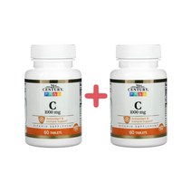 (1+1) 21세기 센트리 비타민 C 칼슘 21st Century 1000mg 60정 2팩, 1개, 기본